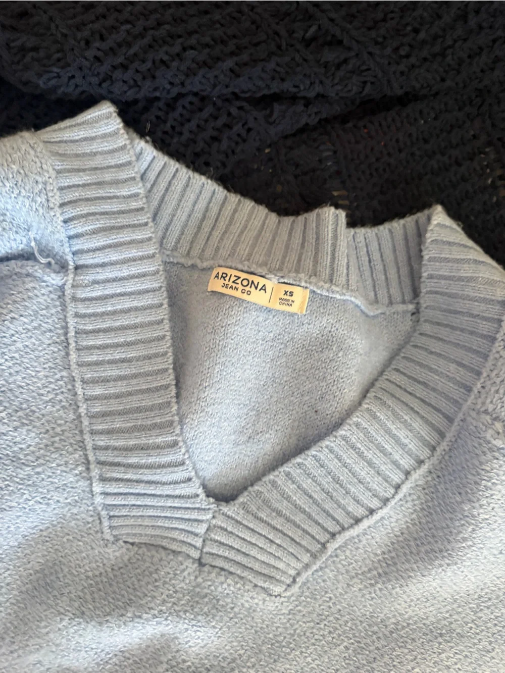 Arizona Jean Company Pale Blue V-Neck Knit Sweater